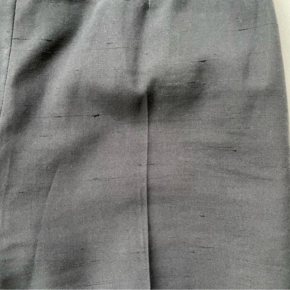 MAXMARA Silk Cotton Clean Front Slim Pants Trousers Black 2 - Picture 6 of 8